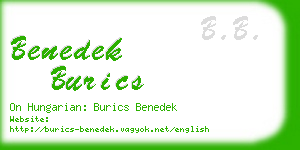 benedek burics business card